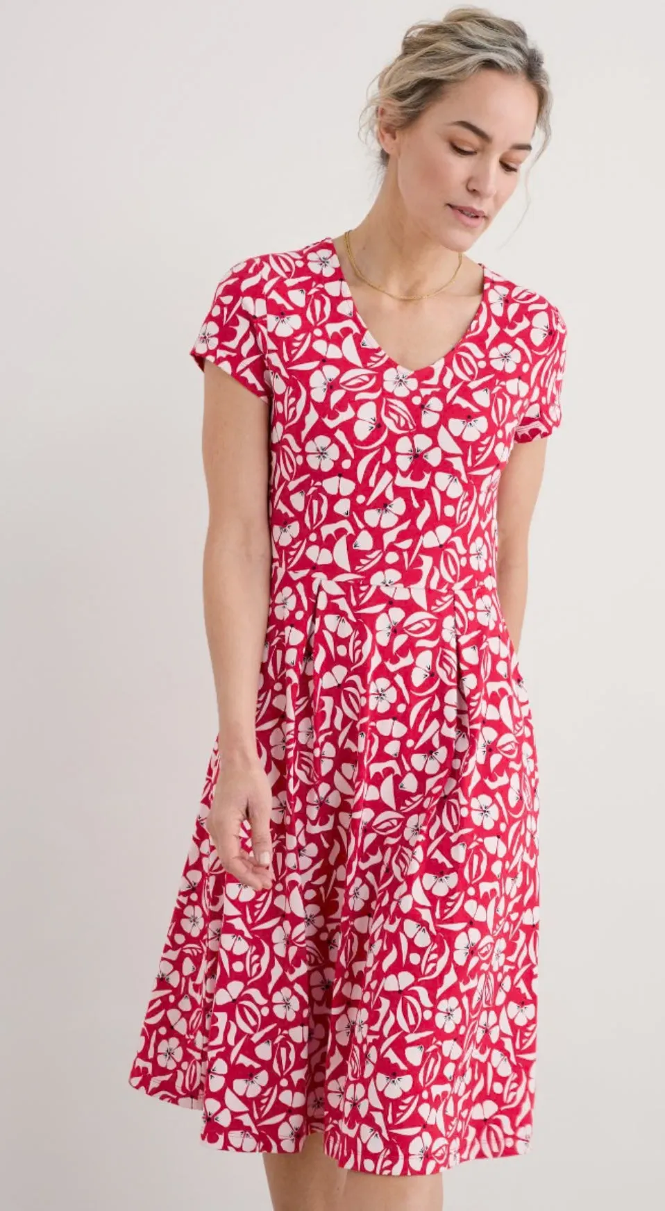 Seasalt Pier View dress Collaged Floral Scarlett