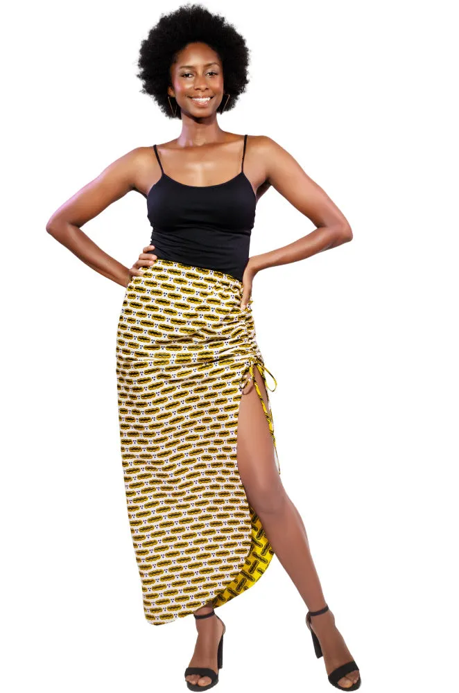 Secure AF (And Fun) Reversible Drawstring African Print Skirt