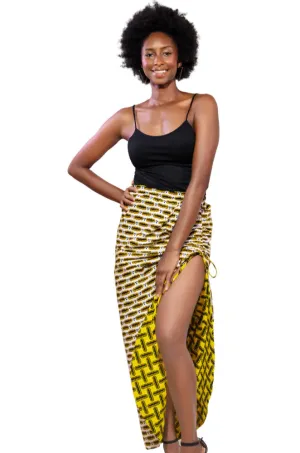 Secure AF (And Fun) Reversible Drawstring African Print Skirt