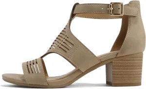 Soda Norway ~ Women Open Toe Closed Back Counter Cutout Upper Low Block Heel Sandal with Adjustable Ankle Strap