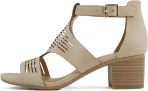 Soda Norway ~ Women Open Toe Closed Back Counter Cutout Upper Low Block Heel Sandal with Adjustable Ankle Strap