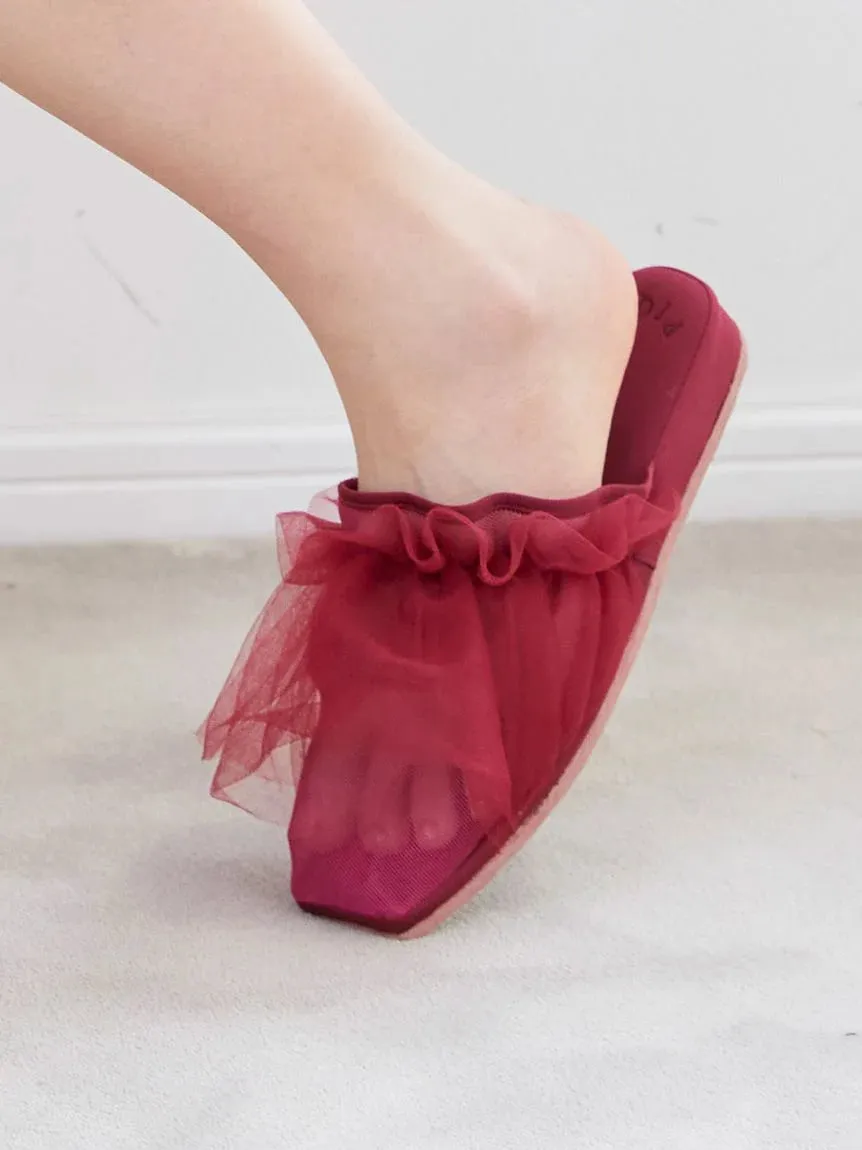 Strawberry Tulle Cozy Bedroom Indoor Slip On Shoes