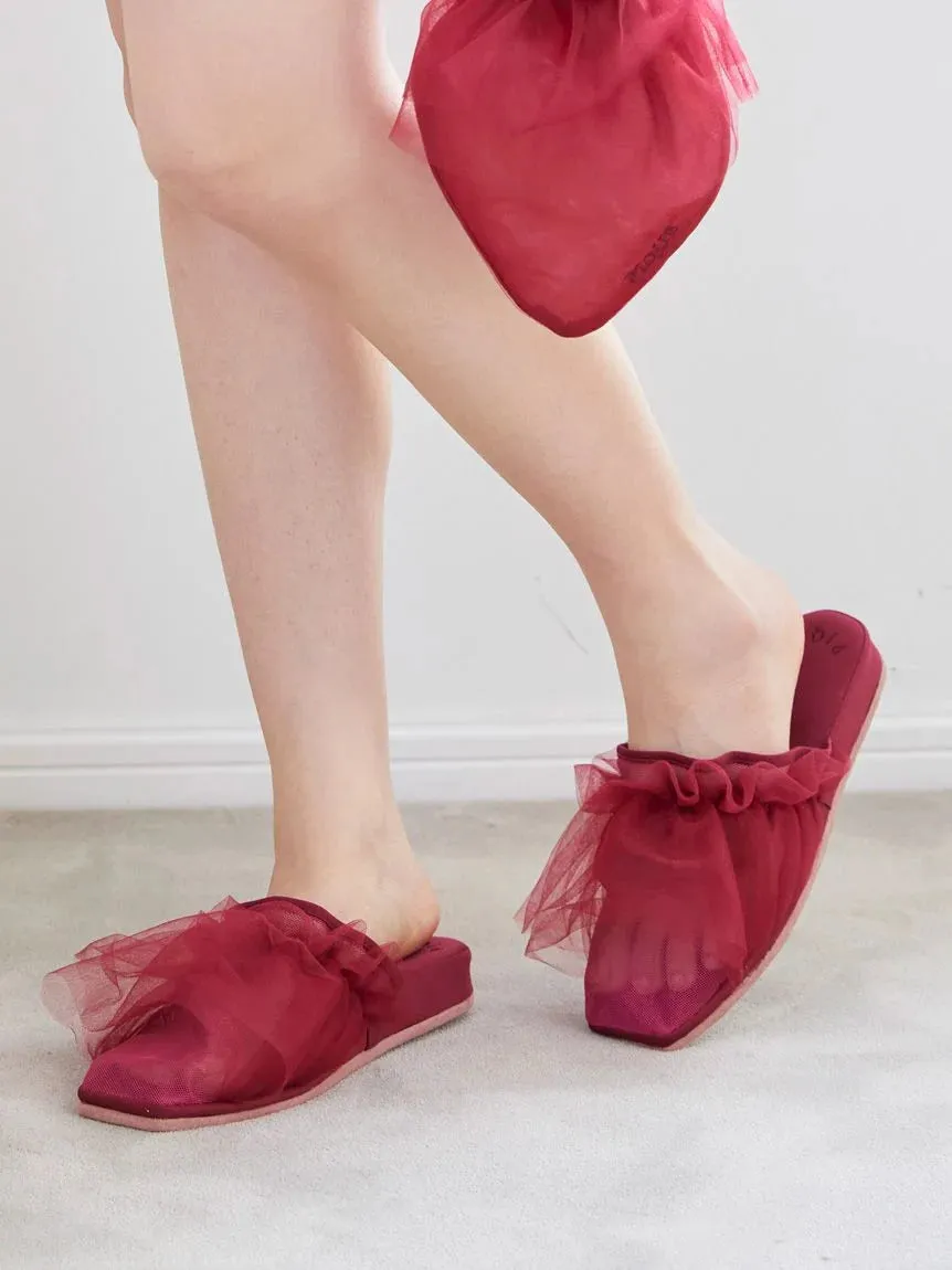 Strawberry Tulle Cozy Bedroom Indoor Slip On Shoes