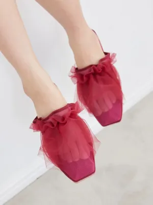 Strawberry Tulle Cozy Bedroom Indoor Slip On Shoes