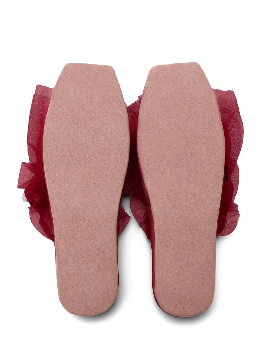 Strawberry Tulle Cozy Bedroom Indoor Slip On Shoes