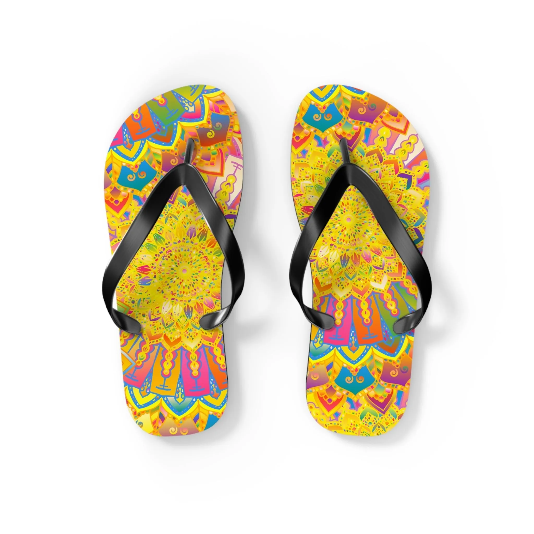 Vibrant Mandala Boho Flip Flops - Summer