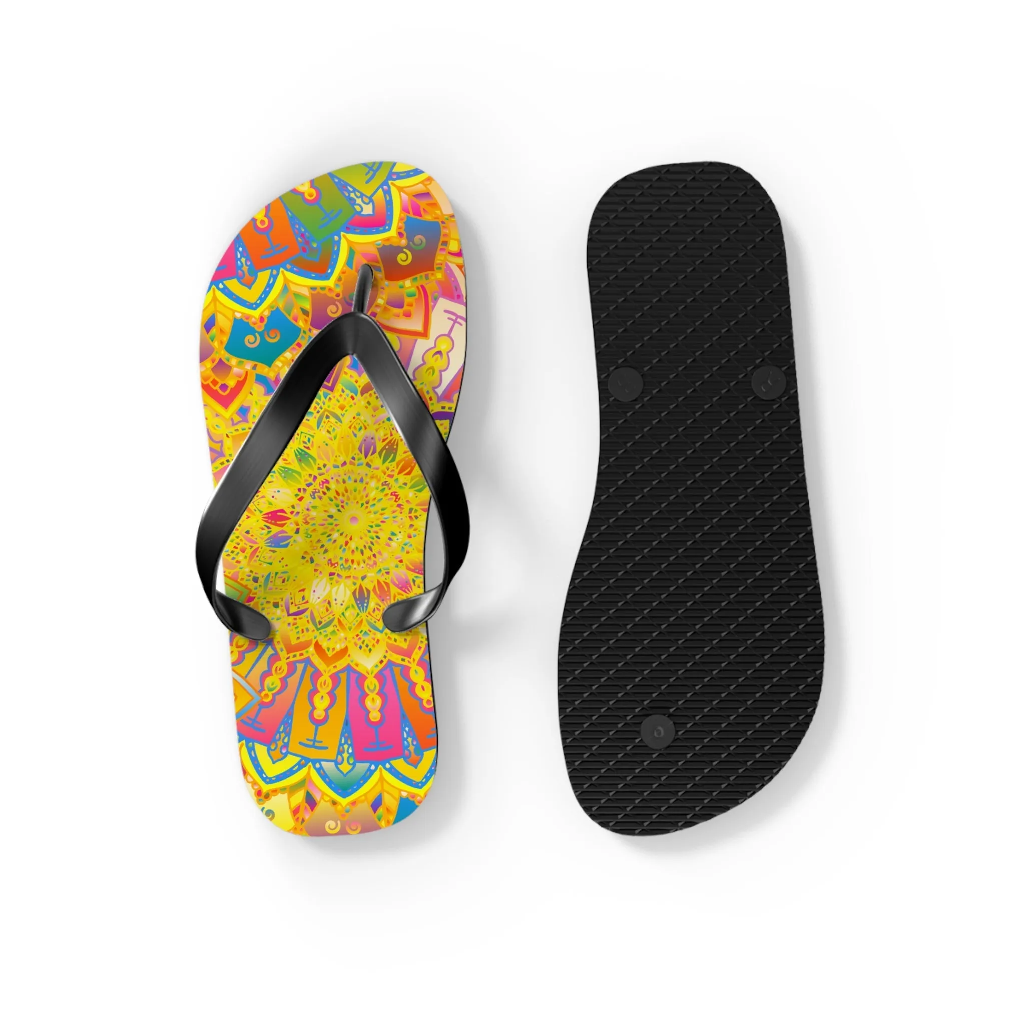 Vibrant Mandala Boho Flip Flops - Summer