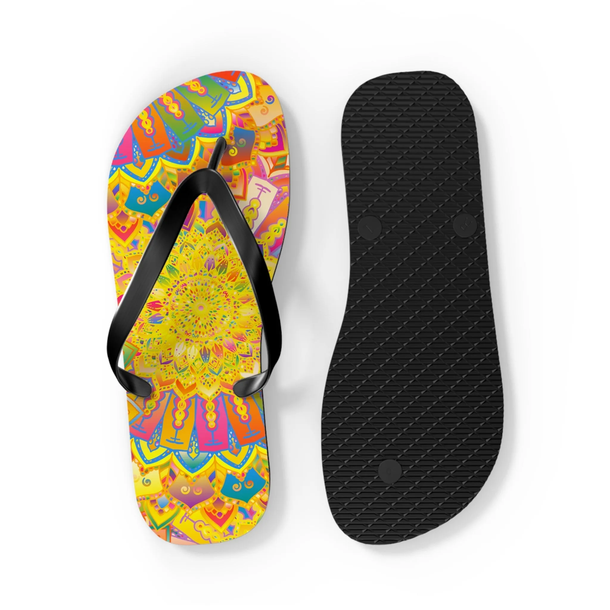 Vibrant Mandala Boho Flip Flops - Summer