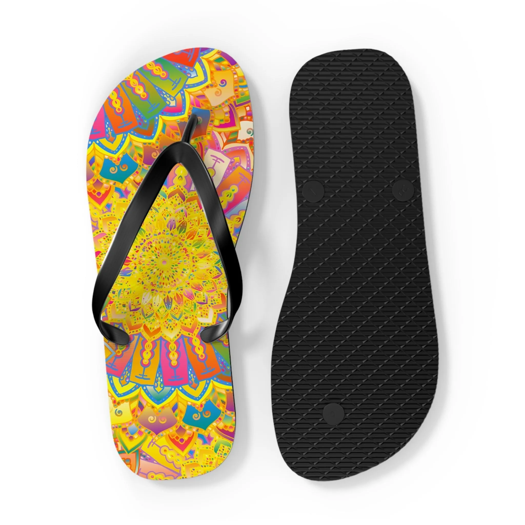 Vibrant Mandala Boho Flip Flops - Summer