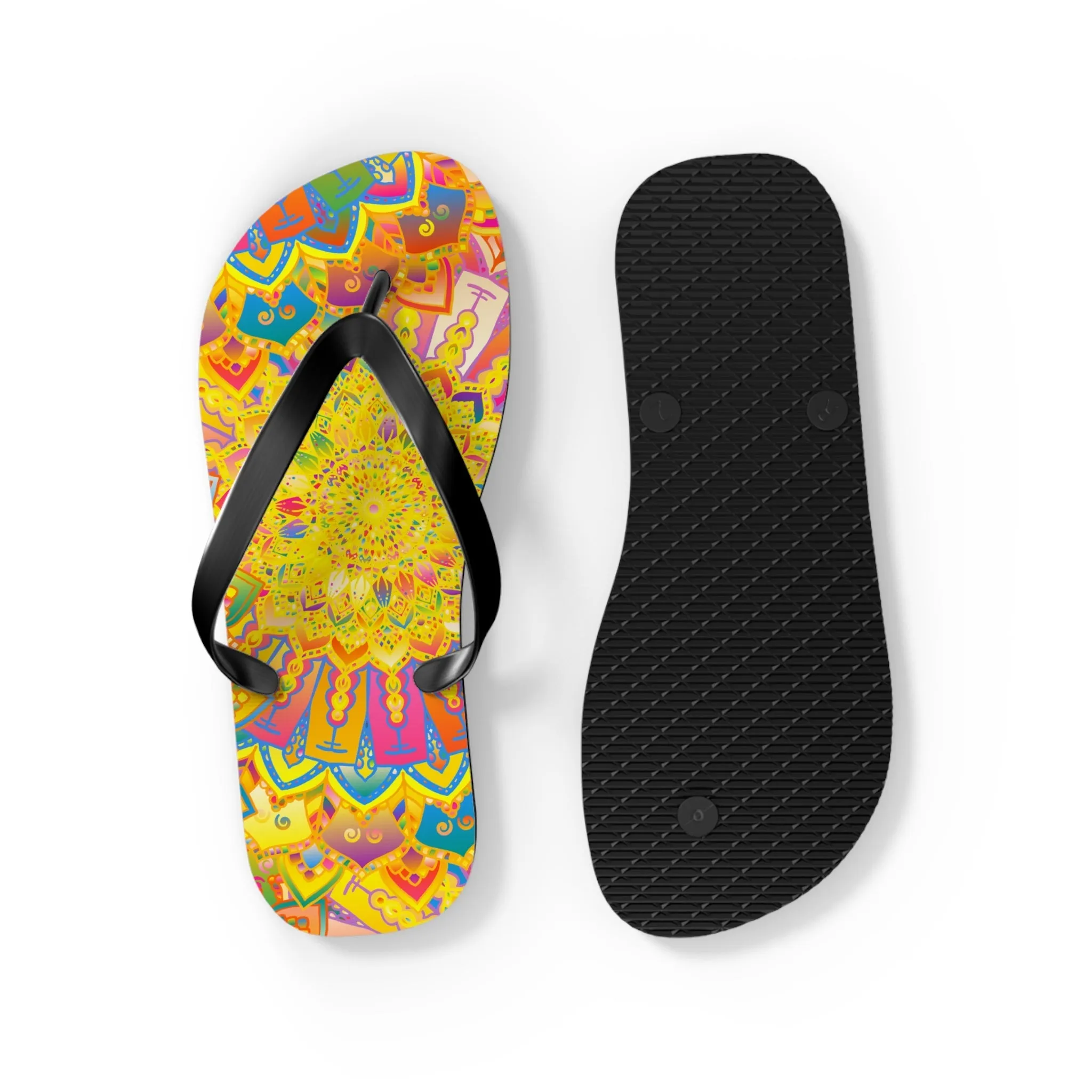 Vibrant Mandala Boho Flip Flops - Summer