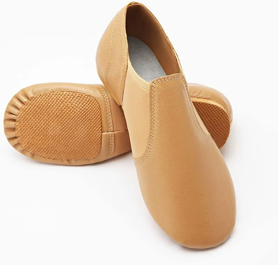 Women Leather Jazz Dance Dhoes Girls Dancing Ankle Boots Slip On Jazz Shoe