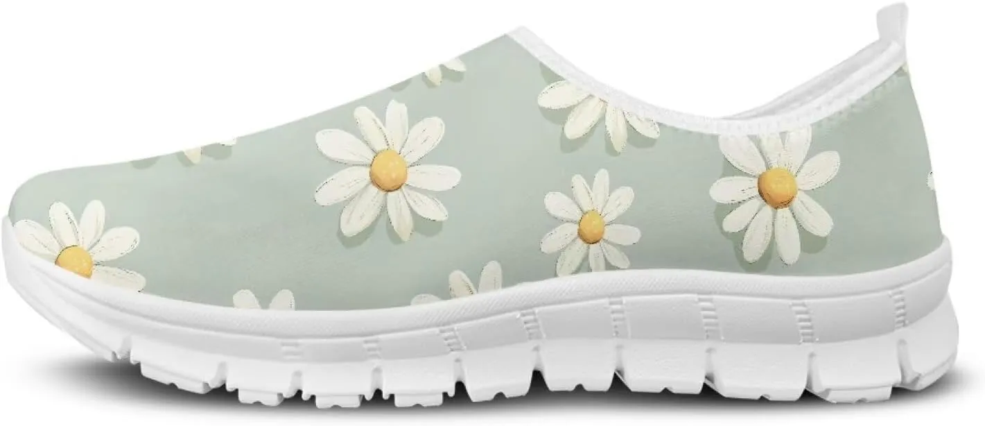 Women's Walking Shoes Cushion Athletic Jogging Shoe Casual Anti-Slip Tennis Sneakers for Outdoor Hiking Size 5.5-11.5 White Sole