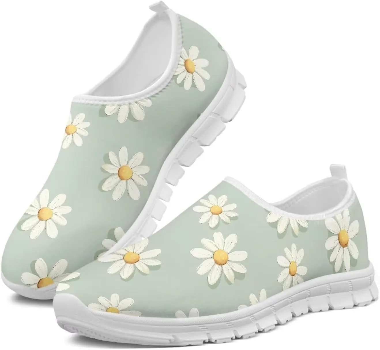 Women's Walking Shoes Cushion Athletic Jogging Shoe Casual Anti-Slip Tennis Sneakers for Outdoor Hiking Size 5.5-11.5 White Sole
