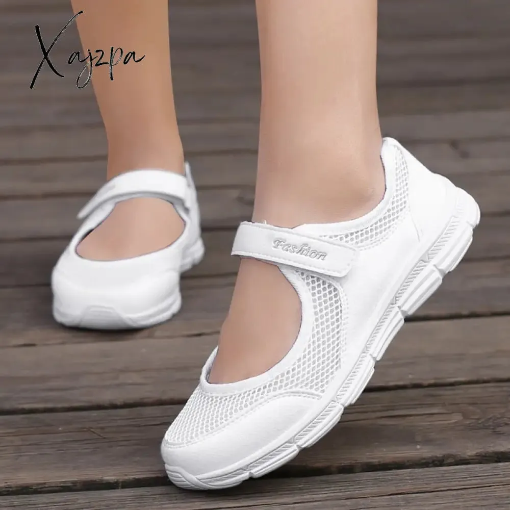 Xajzpa - New Women Flats Spring Summer Ladies Mesh Flat Shoes Women Soft Breathable Sneakers Women Casual Shoes Zapatos De Mujer