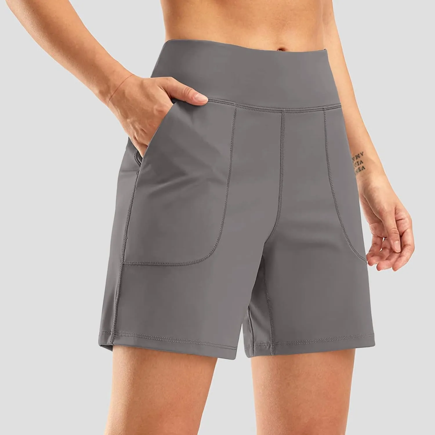 Yoga Shorts for Women High Waisted Bermuda Summer Casual Shorts Fashion Exercise Pants for Running Workout Athletic