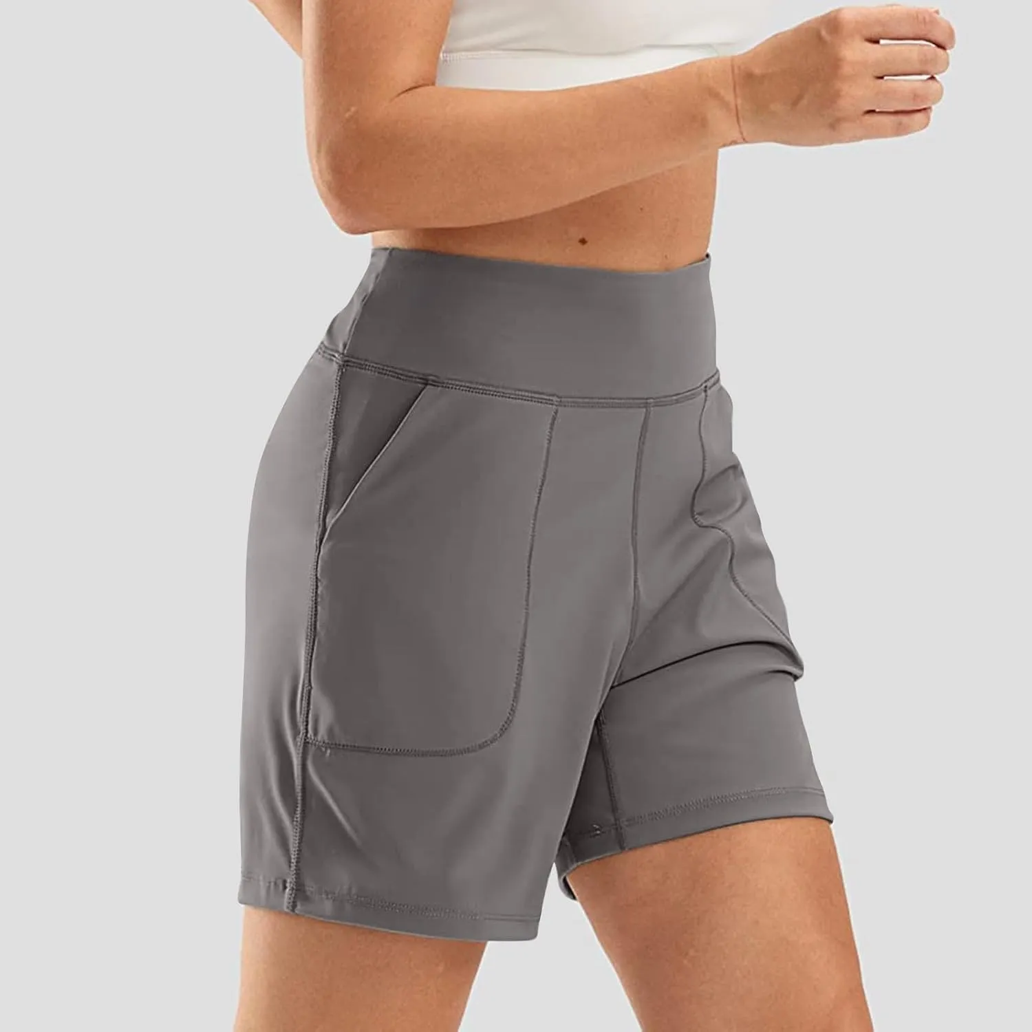 Yoga Shorts for Women High Waisted Bermuda Summer Casual Shorts Fashion Exercise Pants for Running Workout Athletic